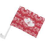 Heart Damask Car Flag - Small w/ Couple's Names