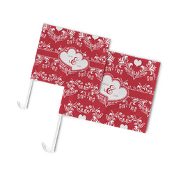 Heart Damask Car Flag (Personalized)