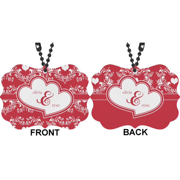 Heart Damask Car Ornament (Approval)