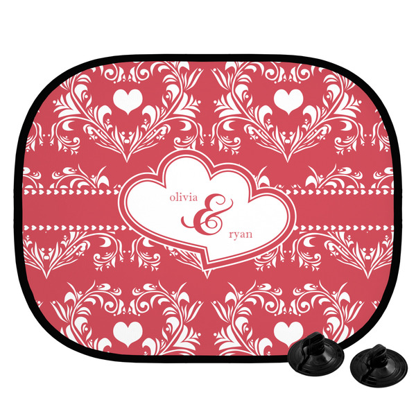 Custom Heart Damask Car Side Window Sun Shade (Personalized)