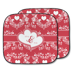 Heart Damask Car Sun Shade - Two Piece (Personalized)