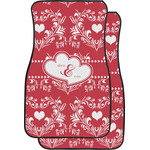 Heart Damask Car Floor Mats (Front Seat) (Personalized)