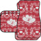 Heart Damask Car Floor Mats Set - 2 Front & 2 Back (Personalized)