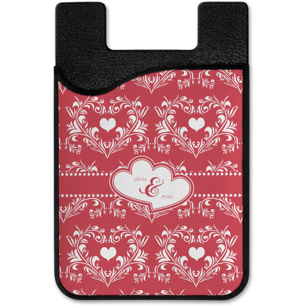 Heart Damask Cell Phone Credit Card Holder