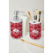 Heart Damask Ceramic Bathroom Accessories - LIFESTYLE (toothbrush holder & soap dispenser)