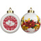 Heart Damask Ceramic Christmas Ornament - Poinsettias (APPROVAL)