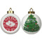 Heart Damask Ceramic Christmas Ornament - X-Mas Tree (APPROVAL)