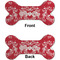 Heart Damask Ceramic Flat Ornament - Bone Front & Back (APPROVAL)