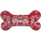Heart Damask Ceramic Dog Ornament - Front w/ Couple's Names