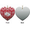 Heart Damask Ceramic Flat Ornament - Heart Front & Back (APPROVAL)