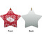 Heart Damask Ceramic Flat Ornament - Star Front & Back (APPROVAL)