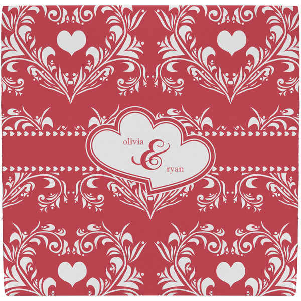 Custom Heart Damask Ceramic Tile Hot Pad (Personalized)