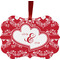 Heart Damask Christmas Ornament (Front View)