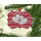 Heart Damask Christmas Ornament (On Tree)