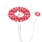 Heart Damask Clear Plastic 7" Stir Stick - Oval - Closeup