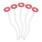 Heart Damask Clear Plastic 7" Stir Stick - Oval - Fan