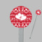 Heart Damask Clear Plastic 7" Stir Stick - Round - Closeup