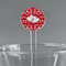 Heart Damask 5.5" Round Plastic Stir Sticks - Clear (Personalized)