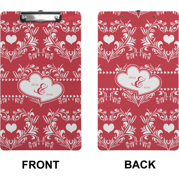 Heart Damask Clipboard (Legal) (Front + Back)