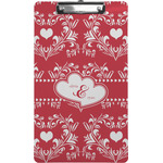 Heart Damask Clipboard (Legal Size) (Personalized)