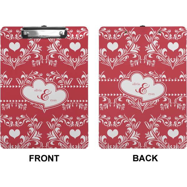 Heart Damask Clipboard (Letter) (Front + Back)