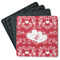 Heart Damask Square Rubber Backed Coasters - Set of 4 (Personalized)