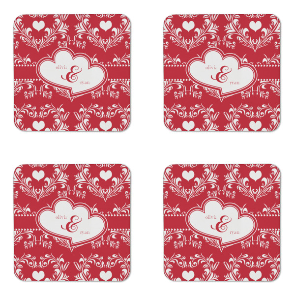 Heart Damask Coaster Set - APPROVAL