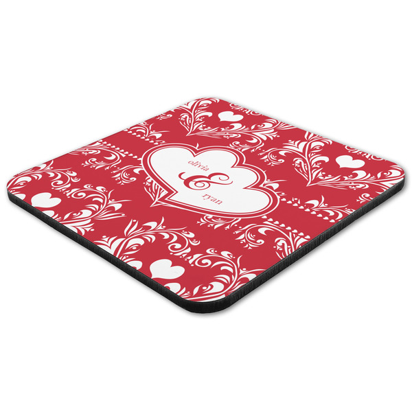 Heart Damask Coaster Set - FLAT (one)