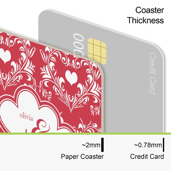 Heart Damask Coaster Thickness