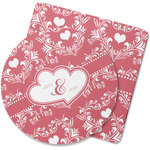 Heart Damask Rubber Backed Coaster (Personalized)