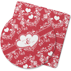 Heart Damask Rubber Backed Coaster (Personalized)