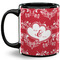 Heart Damask Coffee Mug - 11 oz - Full- Black