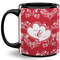Heart Damask 11 Oz Coffee Mug - Black (Personalized)