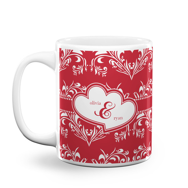 Custom Heart Damask Coffee Mug (Personalized)