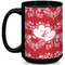 Heart Damask 15 Oz Coffee Mug - Black (Personalized)