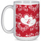 Heart Damask Coffee Mug - 15 oz - White Full