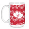 Heart Damask Coffee Mug - 15 oz - White