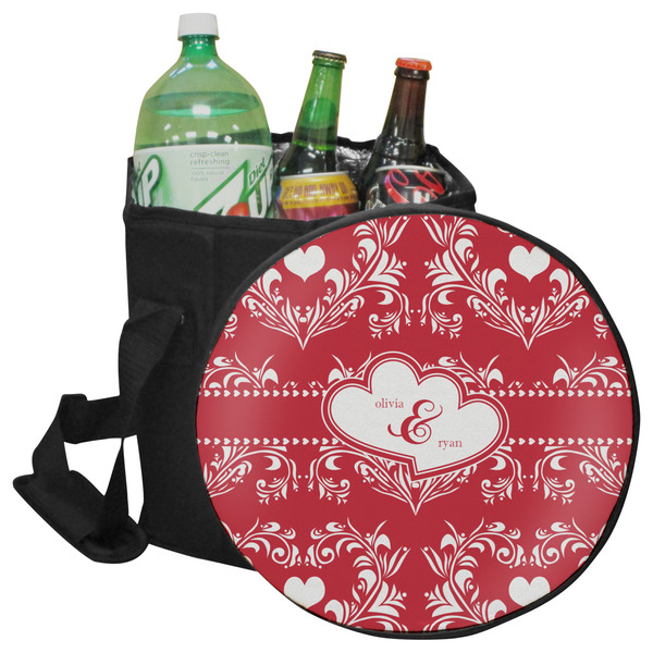 Custom Heart Damask Collapsible Cooler & Seat (Personalized)