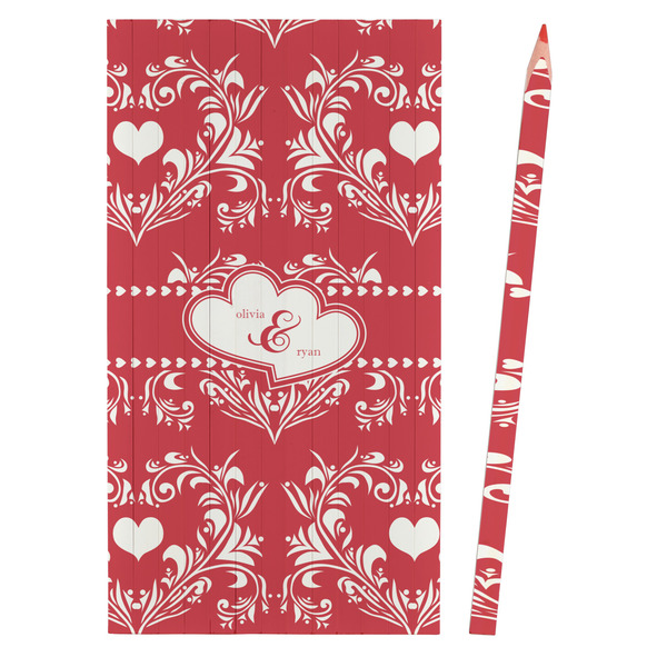 Heart Damask Colored Pencils - Front View