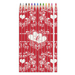Heart Damask Colored Pencils (Personalized)