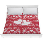 Heart Damask Comforter - King (Personalized)