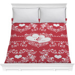 Heart Damask Comforter - Full / Queen (Personalized)