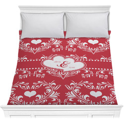Heart Damask Comforter - Full / Queen (Personalized)