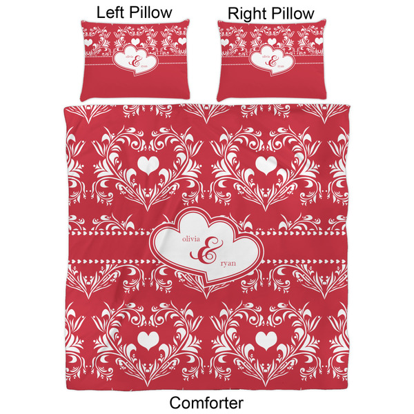 Heart Damask Comforter Set - Queen - Approval