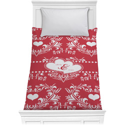Heart Damask Comforter - Twin XL (Personalized)