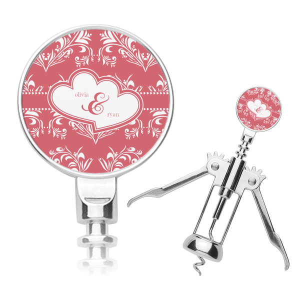 Custom Heart Damask Corkscrew (Personalized)
