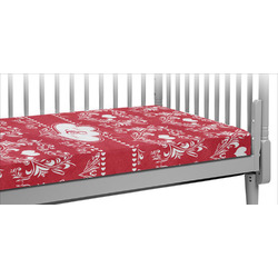Heart Damask Crib Fitted Sheet (Personalized)