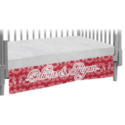 Heart Damask Crib Skirt (Personalized)