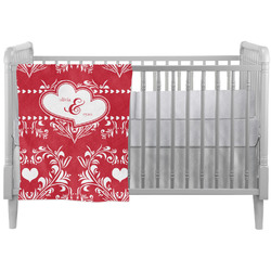 Heart Damask Crib Comforter / Quilt (Personalized)