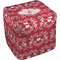 Heart Damask Cube Poof Ottoman (Top)